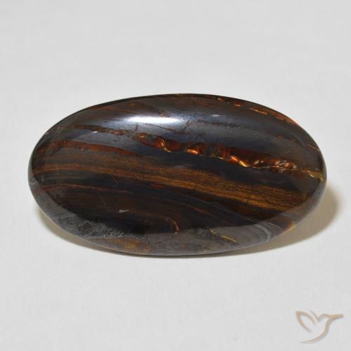 31.33ct Natural Multicolor Tiger's Eye Matrix, Oval, Opaque