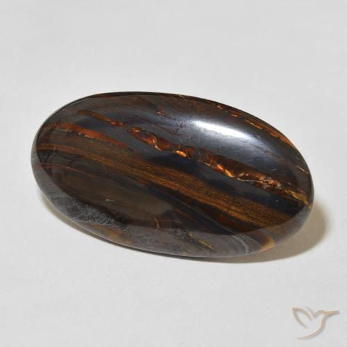 31.33 ct Multicolor Tiger's Eye Matrix Stone, Natural Tiger's Eye Matrix in Oval Cabochon Shape for Sale