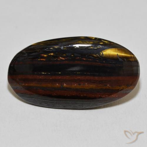 23.48ct Natural Multicolor Tiger's Eye Matrix, Oval, Opaque