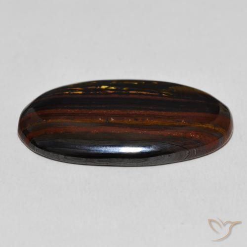 Tiger's Eye Matrix Gemstone in 30.2 x 16.5 mm Size for Sale, Tiger's Eye Matrix Stone in Multicolor Color