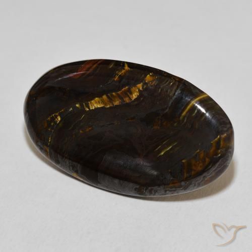 27.18 ct Multicolor Tiger's Eye Matrix Stone, Natural Tiger's Eye Matrix in Oval Cabochon Shape for Sale