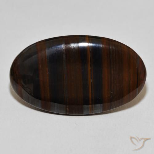 37.05ct Natural Multicolor Tiger's Eye Matrix, Oval, Opaque