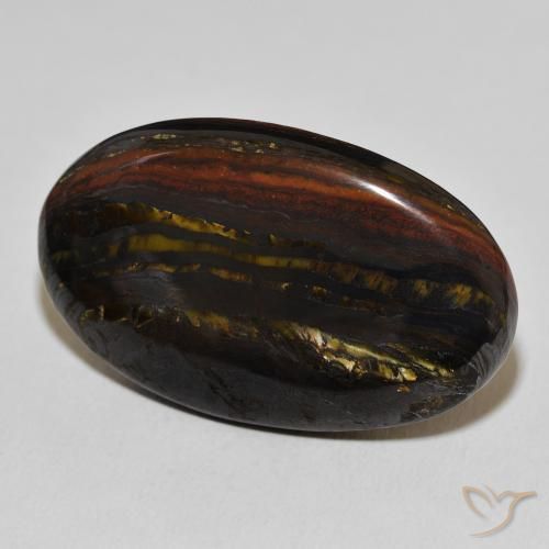49.72 ct Multicolor Tiger's Eye Matrix Stone, Natural Tiger's Eye Matrix in Oval Cabochon Shape for Sale