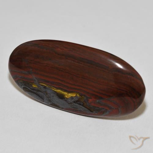 33.09 ct Multicolor Tiger's Eye Matrix Stone, Natural Tiger's Eye Matrix in Oval Cabochon Shape for Sale