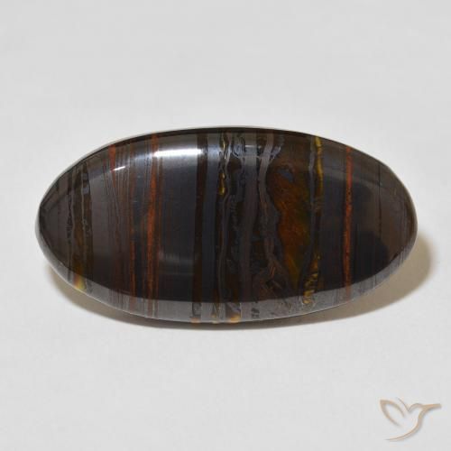 36.56ct Natural Multicolor Tiger's Eye Matrix, Oval, Opaque