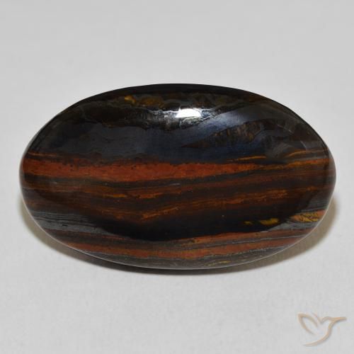 39.4 ct Oval Tiger's Eye Matrix, 34.8 x 19.7 mm From Mexico, Photo A