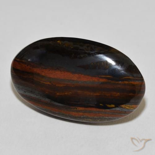 39.40 ct Multicolor Tiger's Eye Matrix Stone, Natural Tiger's Eye Matrix in Oval Cabochon Shape for Sale