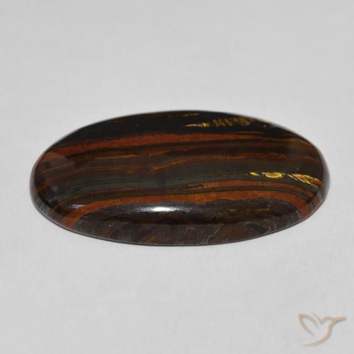Tiger's Eye Matrix Gemstone in 34.8 x 19.7 mm Size for Sale, Tiger's Eye Matrix Stone in Multicolor Color