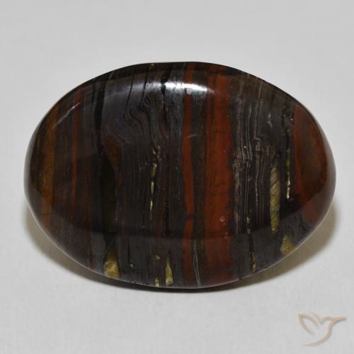 43.25 ct Oval Tiger's Eye Matrix, 30.8 x 23.1 mm From Mexico, Photo A