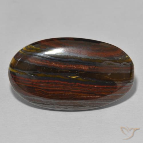 34.30ct Natural Multicolor Tiger's Eye Matrix, Oval, Opaque