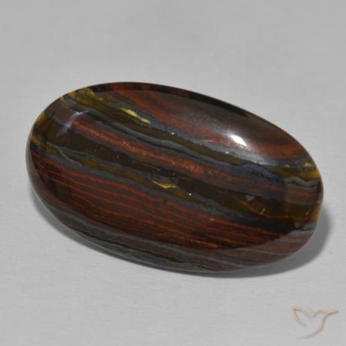 34.30 ct Multicolor Tiger's Eye Matrix Stone, Natural Tiger's Eye Matrix in Oval Cabochon Shape for Sale
