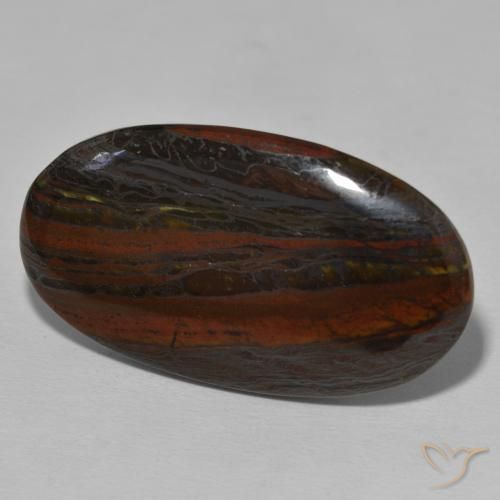 32.15 ct Multicolor Tiger's Eye Matrix Stone, Natural Tiger's Eye Matrix in Oval Cabochon Shape for Sale