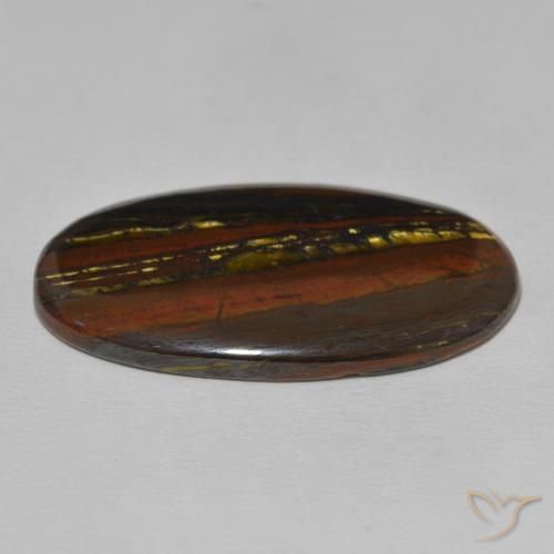 Tiger's Eye Matrix Gemstone in 35.3 x 20.1 mm Size for Sale, Tiger's Eye Matrix Stone in Multicolor Color