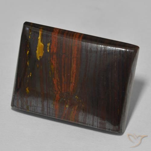 47.43 ct Multicolor Tiger's Eye Matrix Stone, Natural Tiger's Eye Matrix in Baguette Cabochon Shape for Sale