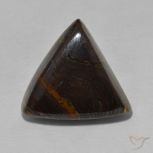15.56ct Natural Multicolor Tiger's Eye Matrix, Trillion, Opaque