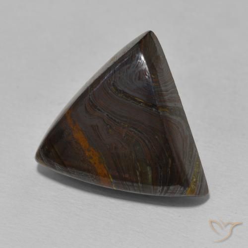 15.56 ct Multicolor Tiger's Eye Matrix Stone, Natural Tiger's Eye Matrix in Trillion Cabochon Shape for Sale