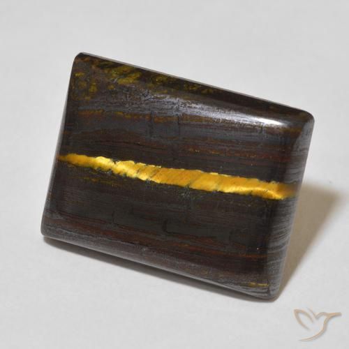 23.57 ct Multicolor Tiger's Eye Matrix Stone, Natural Tiger's Eye Matrix in Baguette Cabochon Shape for Sale