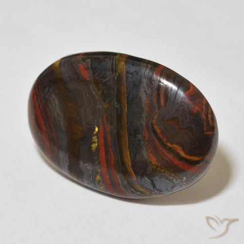 27.96 ct Multicolor Tiger's Eye Matrix Stone, Natural Tiger's Eye Matrix in Oval Cabochon Shape for Sale