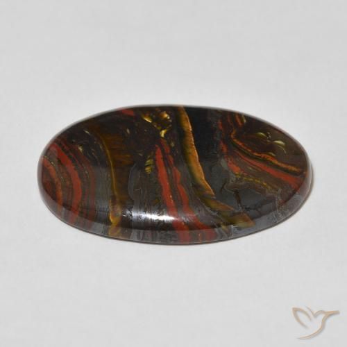 Tiger's Eye Matrix Gemstone in 28.3 x 19.9 mm Size for Sale, Tiger's Eye Matrix Stone in Multicolor Color