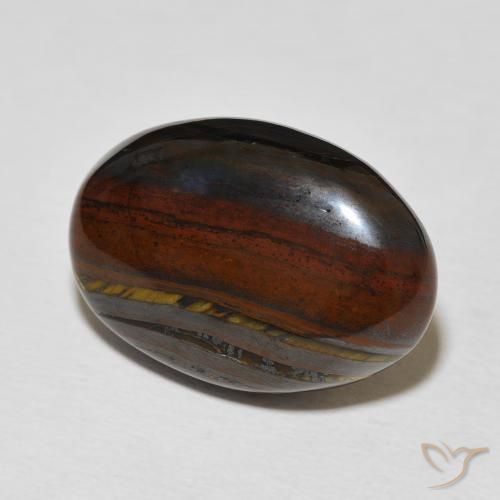 20.82 ct Multicolor Tiger's Eye Matrix Stone, Natural Tiger's Eye Matrix in Oval Cabochon Shape for Sale