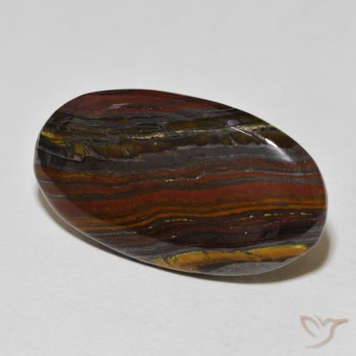 32.51 ct Multicolor Tiger's Eye Matrix Stone, Natural Tiger's Eye Matrix in Oval Cabochon Shape for Sale