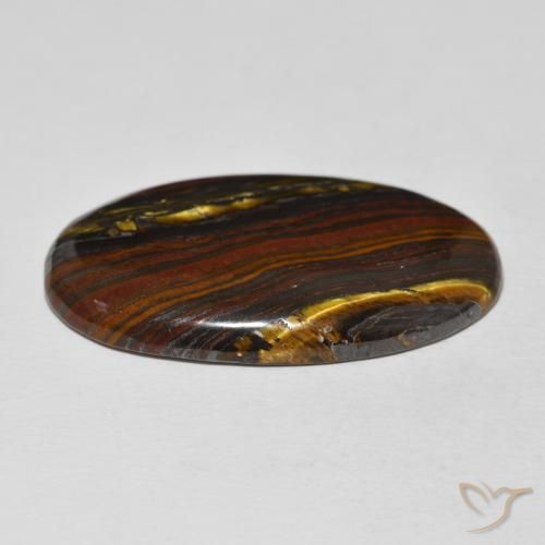 Tiger's Eye Matrix Gemstone in 34.9 x 19.7 mm Size for Sale, Tiger's Eye Matrix Stone in Multicolor Color