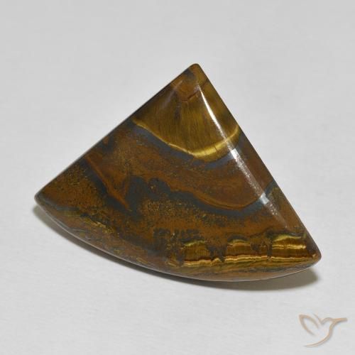 34.44 ct Multicolor Tiger's Eye Matrix Stone, Natural Tiger's Eye Matrix in Trillion Cabochon Shape for Sale