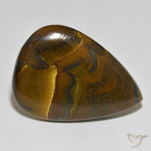 56.27 ct Multicolor Tiger's Eye Matrix Stone, Natural Tiger's Eye Matrix in Pear Cabochon Shape for Sale