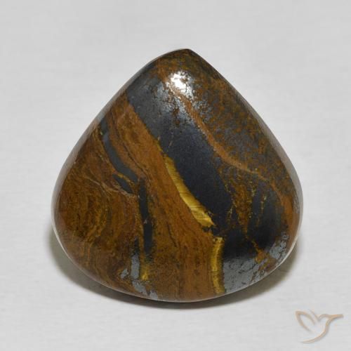23.86ct Natural Multicolor Tiger's Eye Matrix, Pear Shape, Opaque
