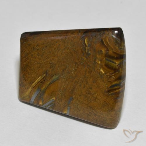 45.29 ct Multicolor Tiger's Eye Matrix Stone, Natural Tiger's Eye Matrix in Tapered Baguette Cabochon Shape for Sale