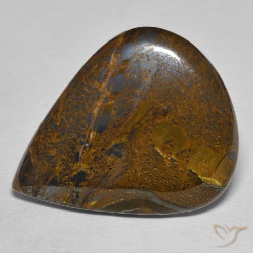 31.52 ct Brown Tiger's Eye Matrix Stone, Natural Tiger's Eye Matrix in Pear Cabochon Shape for Sale