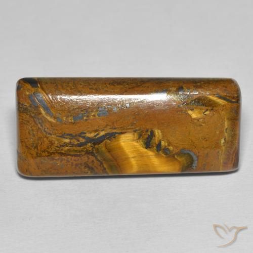 36.09 ct Brown Tiger's Eye Matrix Stone, Natural Tiger's Eye Matrix in Baguette Cabochon Shape for Sale