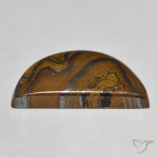 Tiger's Eye Matrix Gemstone in 31.8 x 18.4 mm Size for Sale, Tiger's Eye Matrix Stone in Warm Brown Color