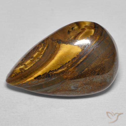 21.26 ct Pear Tiger's Eye Matrix, 23.5 x 14.8 mm From Mexico, Photo A