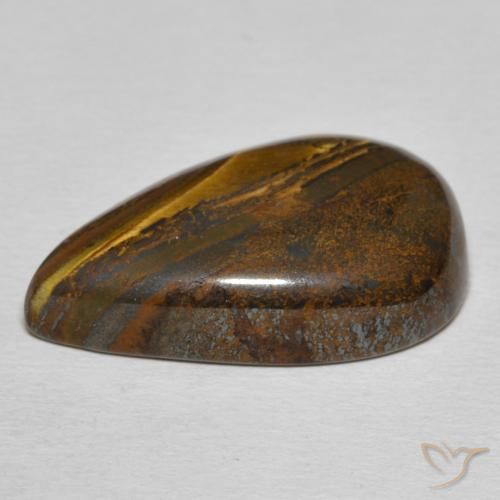 Tiger's Eye Matrix Gemstone in 23.5 x 14.8 mm Size for Sale, Tiger's Eye Matrix Stone in Medium Brown Color