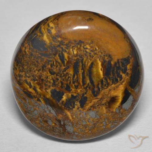 29.47 ct Round Tiger's Eye Matrix, 21.8 mm From Mexico, Photo A