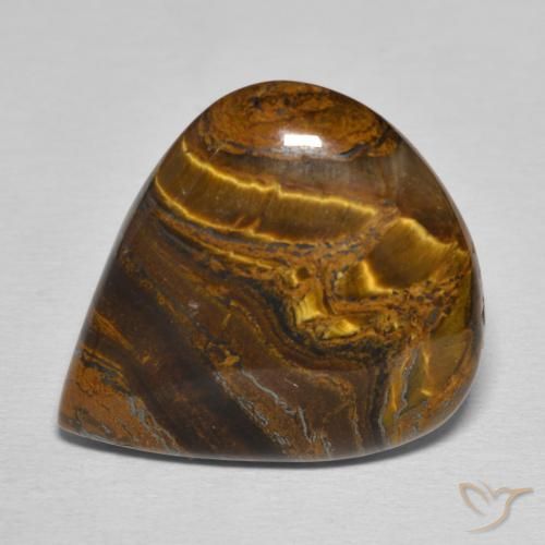 24.22 ct Pear Tiger's Eye Matrix, 24.7 x 21.4 mm From Mexico, Photo A