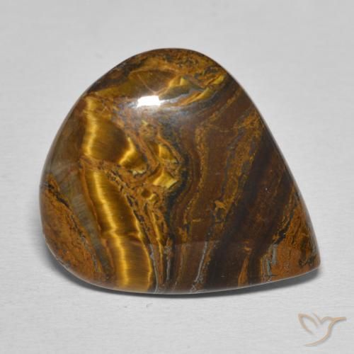 24.22 ct Brown Tiger's Eye Matrix Stone, Natural Tiger's Eye Matrix in Pear Cabochon Shape for Sale