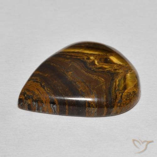 Tiger's Eye Matrix Gemstone in 24.7 x 21.4 mm Size for Sale, Tiger's Eye Matrix Stone in Cedar Brown Color