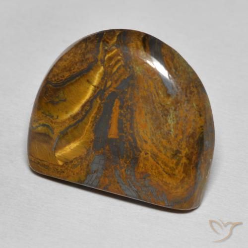 26.82 ct Brown Tiger's Eye Matrix Stone, Natural Tiger's Eye Matrix in Fancy Cabochon Shape for Sale
