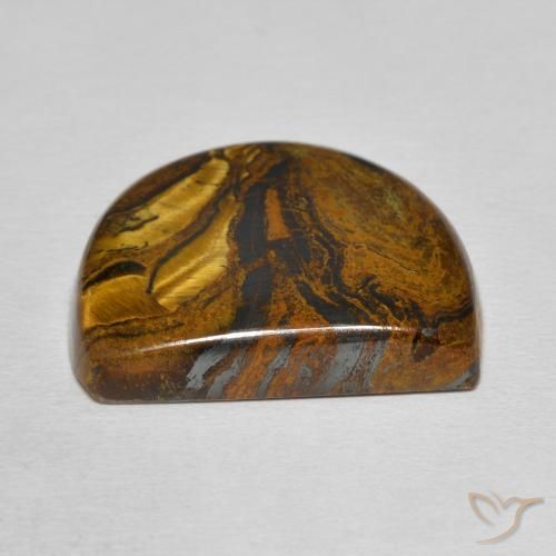 Tiger's Eye Matrix Gemstone in 22.6 x 19.5 mm Size for Sale, Tiger's Eye Matrix Stone in Medium Brown Color