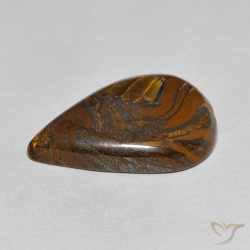Tiger's Eye Matrix Gemstone in 27.1 x 18.4 mm Size for Sale, Tiger's Eye Matrix Stone in Medium Brown Color