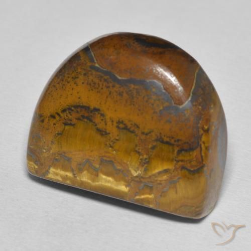 40.11 ct Brown Tiger's Eye Matrix Stone, Natural Tiger's Eye Matrix in Half Moon Cabochon Shape for Sale