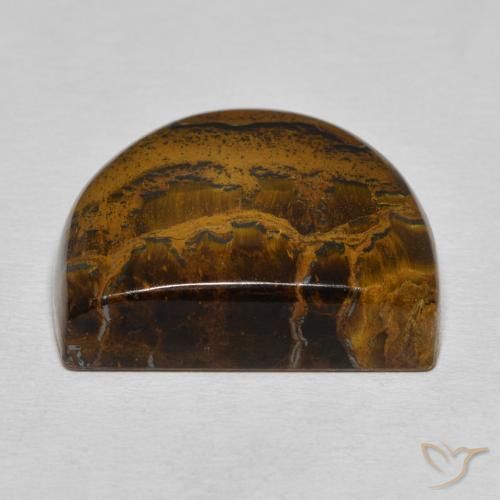 Tiger's Eye Matrix Gemstone in 23.5 x 19.7 mm Size for Sale, Tiger's Eye Matrix Stone in Medium Brown Color