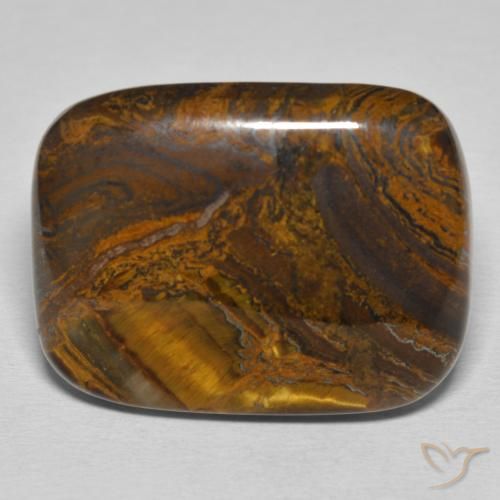 50.4 ct Cushion Tiger's Eye Matrix, 27.9 x 21.1 mm From Mexico, Photo A