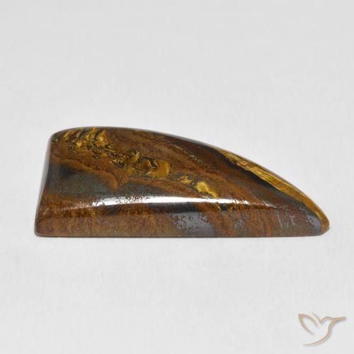 Tiger's Eye Matrix Gemstone in 36.3 x 17.6 mm Size for Sale, Tiger's Eye Matrix Stone in Golden Brown Color