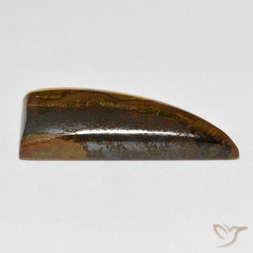 Tiger's Eye Matrix Gemstone in 39.7 x 16 mm Size for Sale, Tiger's Eye Matrix Stone in Medium Dark-Brown Color