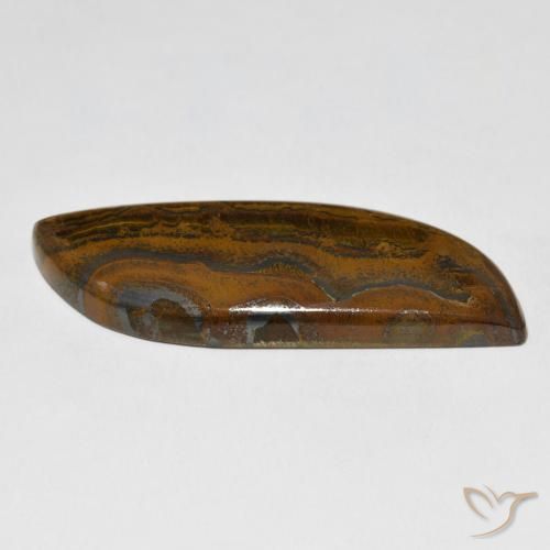 Tiger's Eye Matrix Gemstone in 55.5 x 19.8 mm Size for Sale, Tiger's Eye Matrix Stone in Yellowish Brown Color