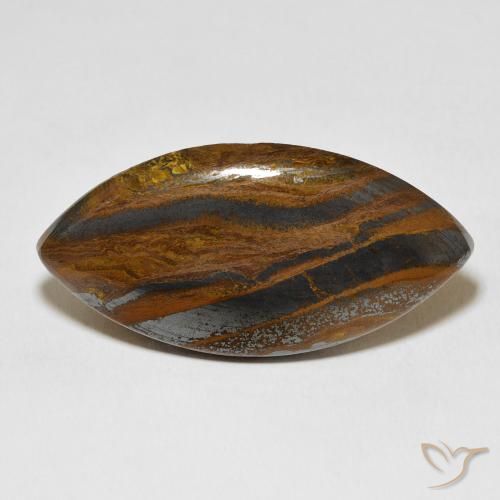 58.7 ct Marquise Tiger's Eye Matrix, 43.4 x 22.1 mm From Mexico, Photo A