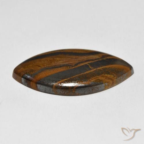 Tiger's Eye Matrix Gemstone in 43.4 x 22.1 mm Size for Sale, Tiger's Eye Matrix Stone in Yellowish Brown Color